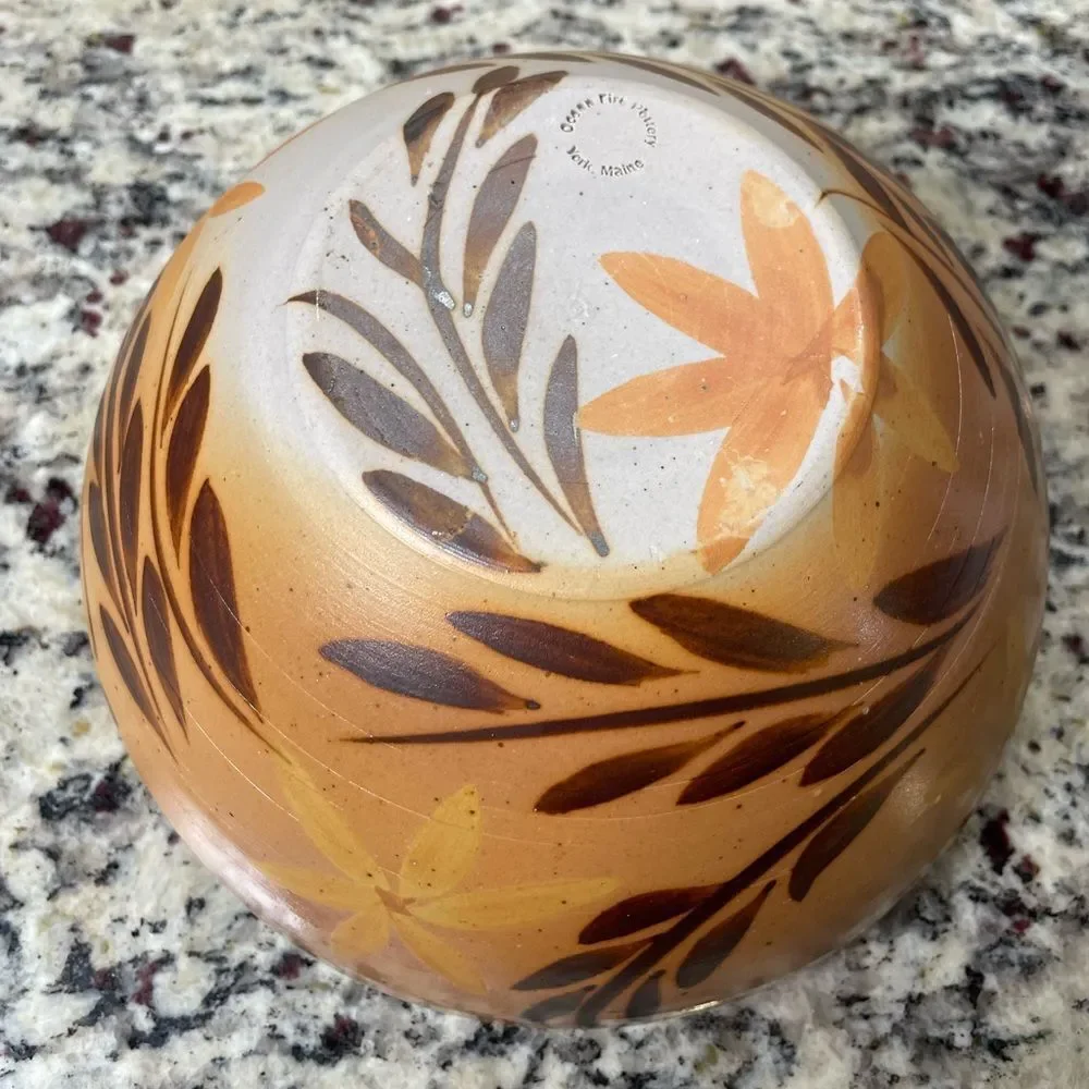 Handcrafted Floral Ceramic Bowl Minimalist Earthy Tones Crafted by Local Potter
